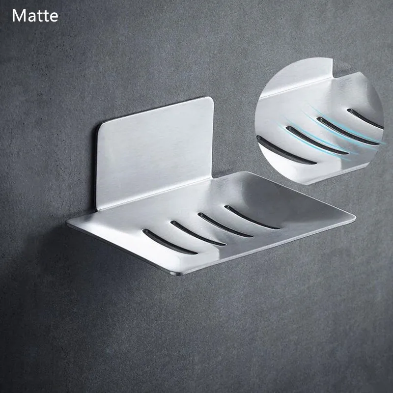 Настенный держатель для мыла из нержавеющей стали вешалка без дырочек Сливная