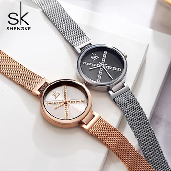 

Relogio Feminino Mesh Strap Crystal Watch Women Waterproof Rose Gold Steel Strap Ladies Wrist Watches Top Meshband Clock