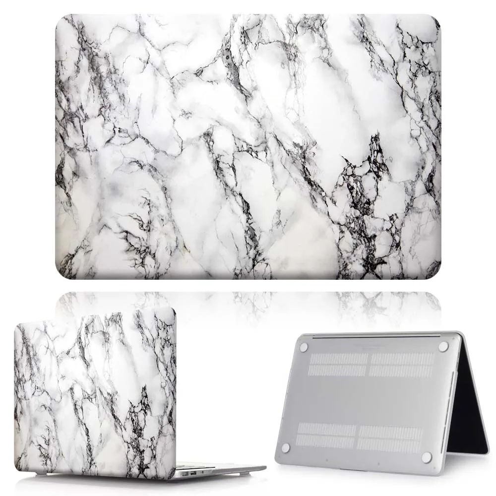 black white marble KK& LL для Apple MacBook Air Pro retina 11 12 13 15/Pro 13 15 жесткий чехол для ноутбука с сенсорной панелью+ клавиатура+ Защитная пленка для экрана - Цвет: black white marble