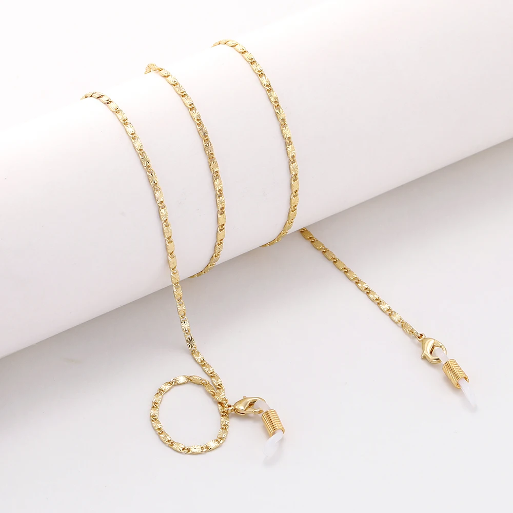 Gold-White Рыболовный крючок Boho bohemia для женщин и девушек, солнцезащитное стекло es, цепочки для очков для чтения, золото, серебро, металлическое стекло для глаз es шнур, противоскользящая стеклянная цепь - Цвет: Gold-White