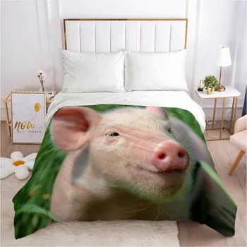 

3D Custom Pet Pig Pattern Duvet Covers Comforter Case Quilt Cover Bedding Sets Quilt Covers King Queen Full Size Bedding Sets