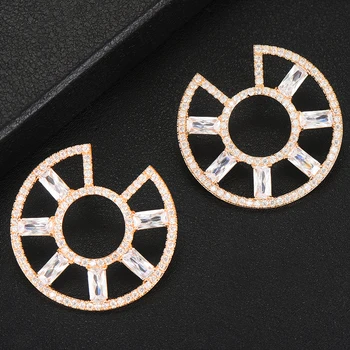 

GODKI Trendy Wheel Stud Earrings For Women Wedding Cubic Zircon Brincos boucle d'oreille 2020 Trendy Bohemia Jewelry HOT
