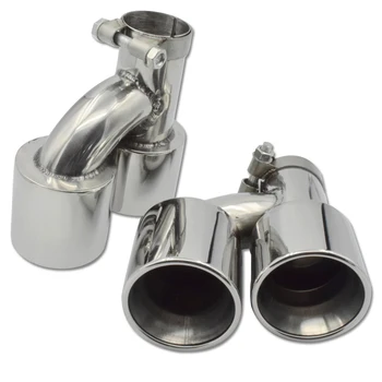 

1 Pair Car Exhaust Tip Tailpipe Muffler Tip Stainless Steel Exhaust Pipe For Audi A4 A5 A6 A7up to S4 S5 S6 S7 Exhaust Muffler