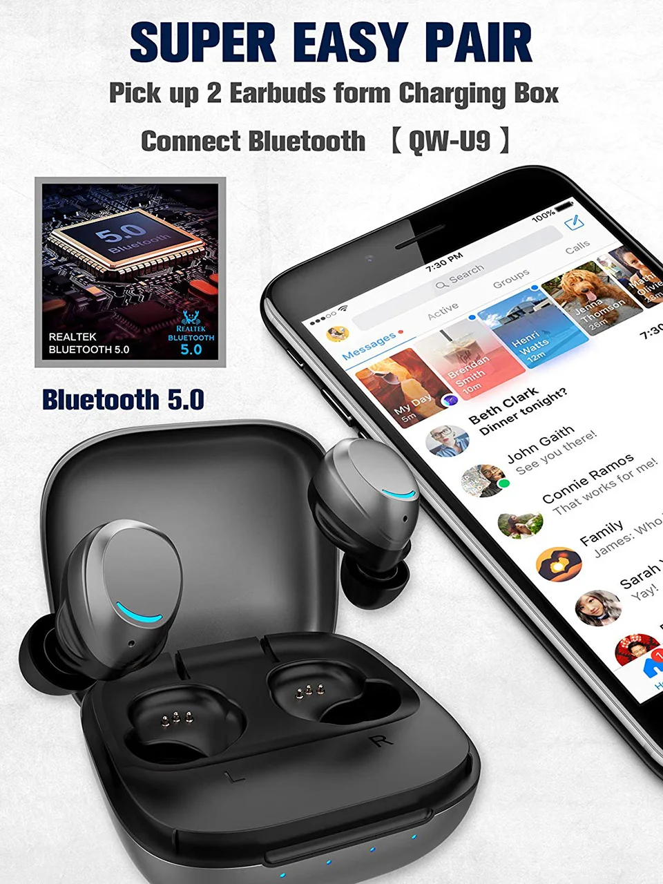 U9 TWS металлические сенсорные беспроводные наушники Bluetooth 5,0 наушники 6D стерео наушники с шумоподавлением игровая гарнитура для iphone xiaomi
