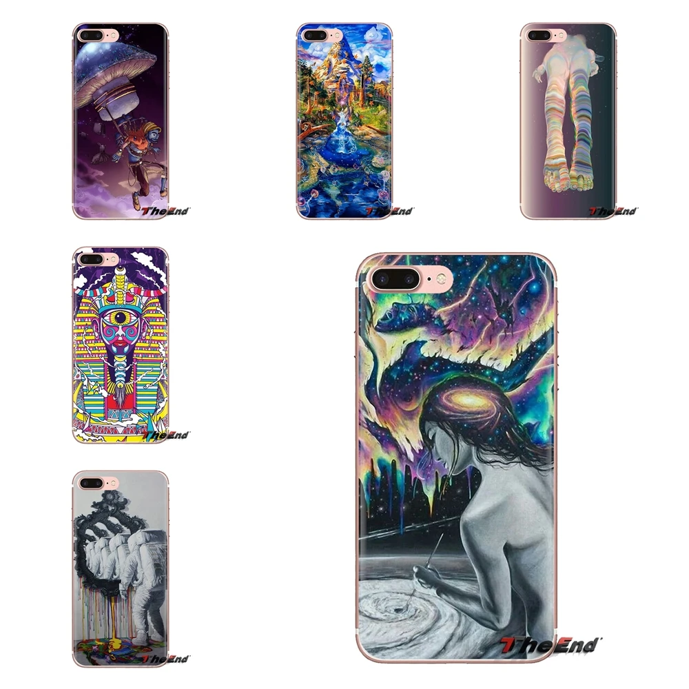 Прозрачный мешок TPU чехол психоделический работа Радуга Абстрактная живопись