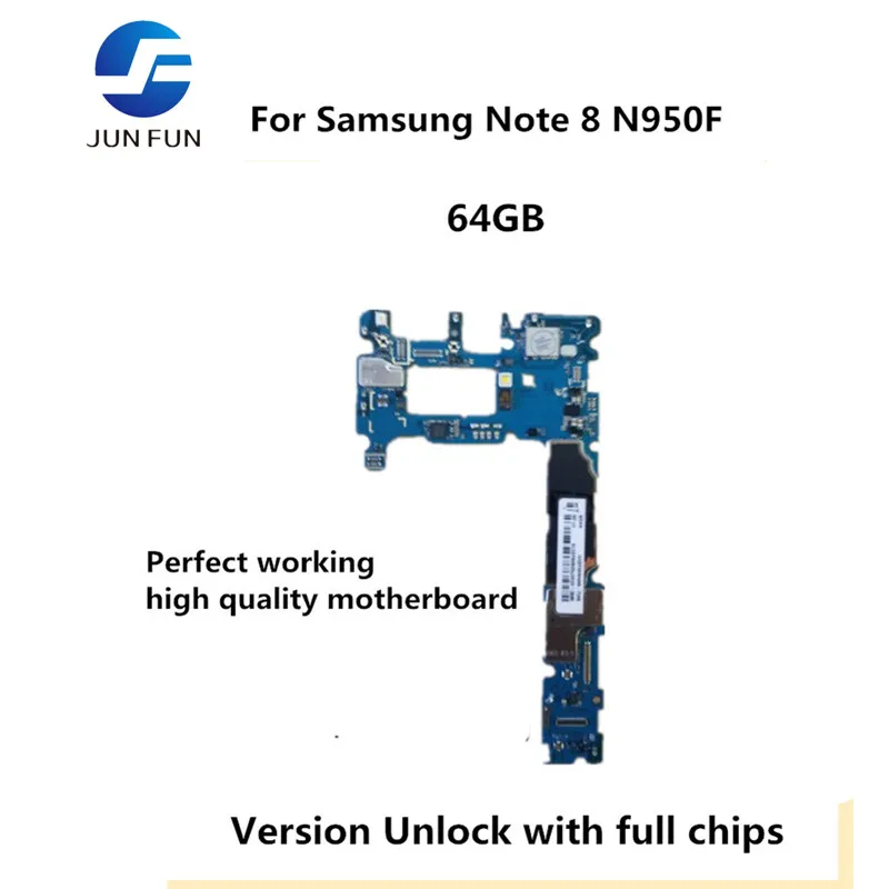 Бренд Jun Fun используется оригинальная материнская плата для Samsung Note 8 N950F разблокированная материнская плата, логическая плата протестированная пластина