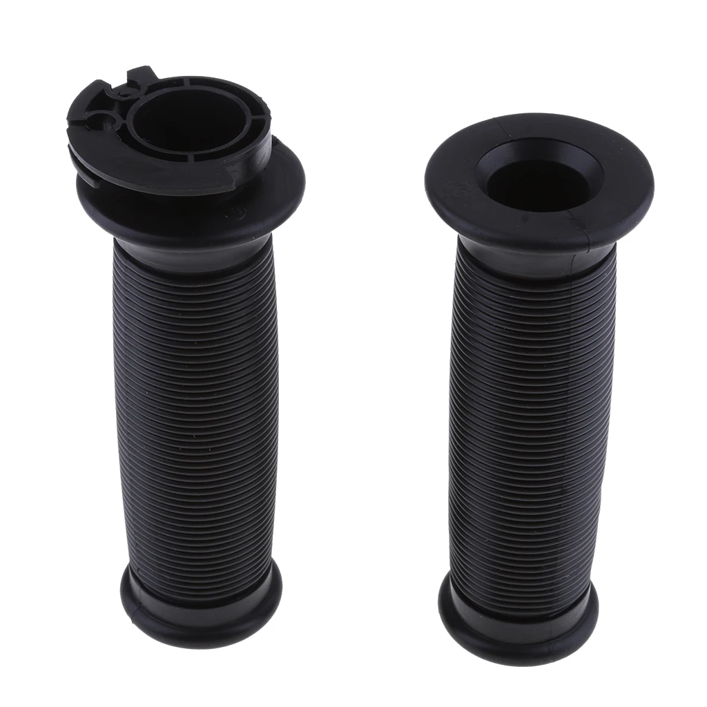 7/8'' 22mm Motorbike Handlebar Throttle Hand Grips Vintage Cafe Racer Black