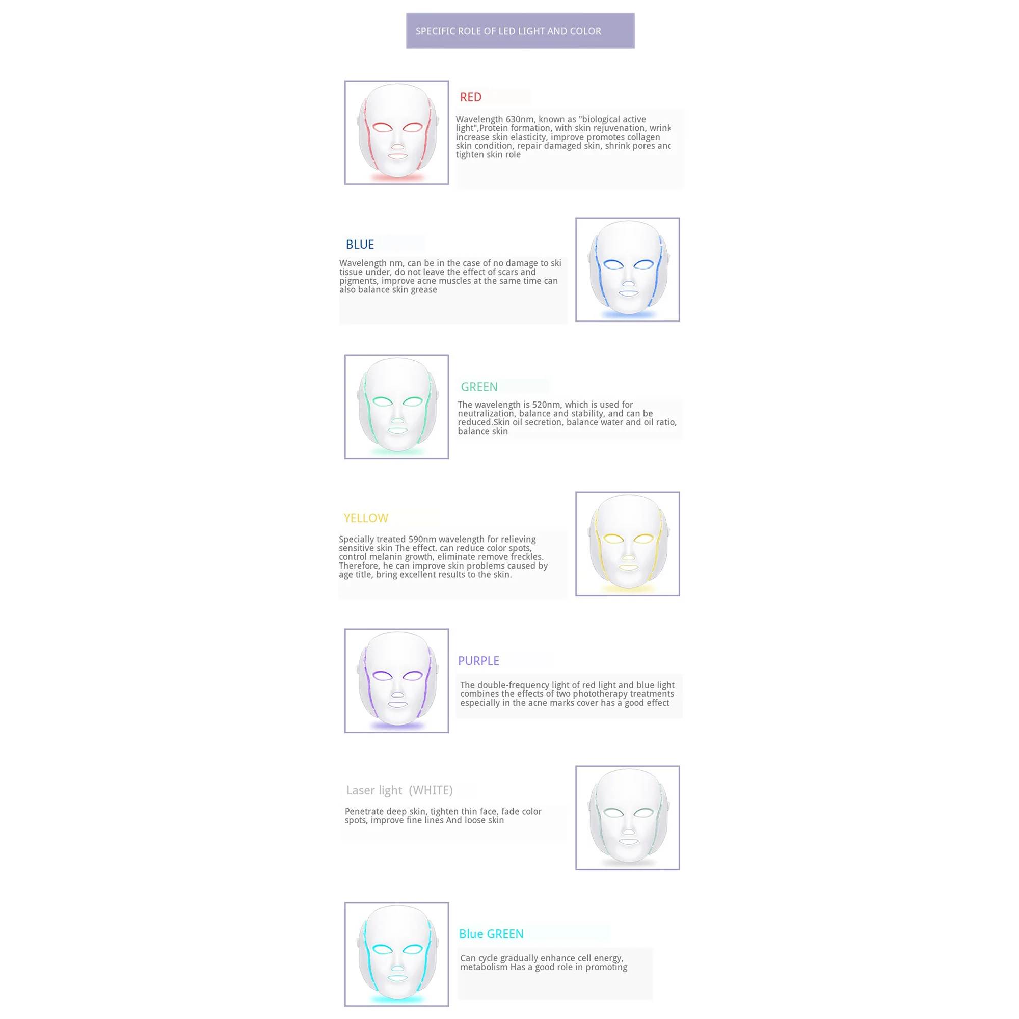  7 Color LED Facial Neck Mask Micro-current LED Photon Mask Remove Wrinkle Acne Skin Rejuvenation Fa - 4000547967216