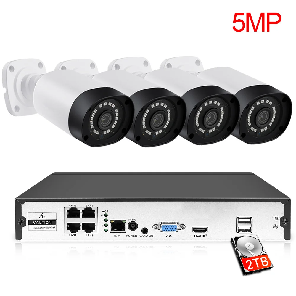 5MP IP Cameras LOFAM 2MP 4MP 5MP IP Видеонаблюдение PoE Комплект HDMI 1080P H.265 система безопасности камеры наружная система защиты от атмосферных воздействий камеры видеонаблюдения 4CH - Цвет: 5MP IP Cameras