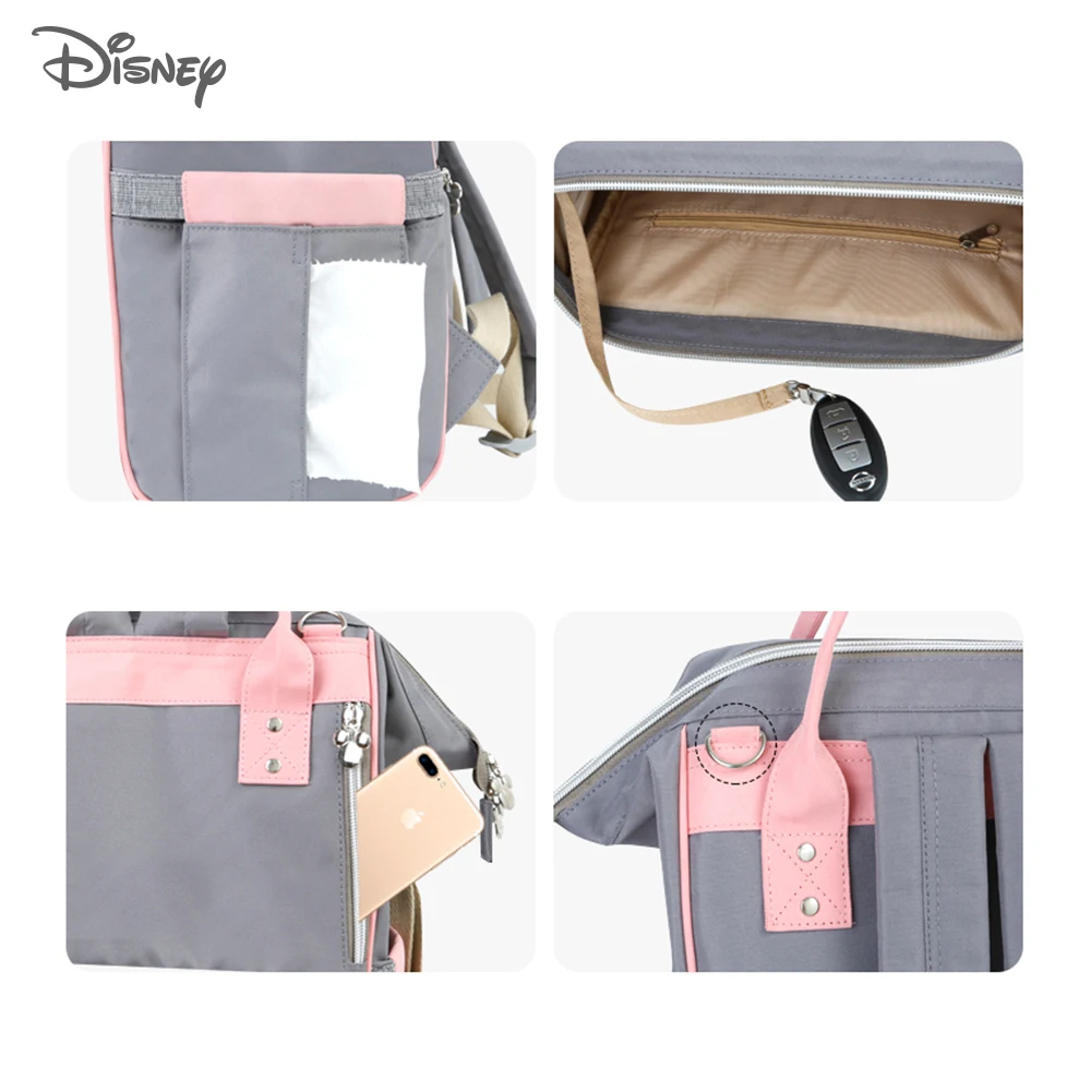 Disney USB сумка для детских подгузников водонепроницаемый мумия подгузник рюкзак многофункциональный большой емкости дорожный рюкзак влажная сумка для ухода за ребенком