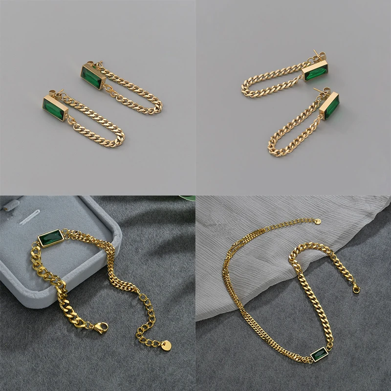 Xiyanike 316l Stainless Steel Crystal Fashion Jewelry Set For Women