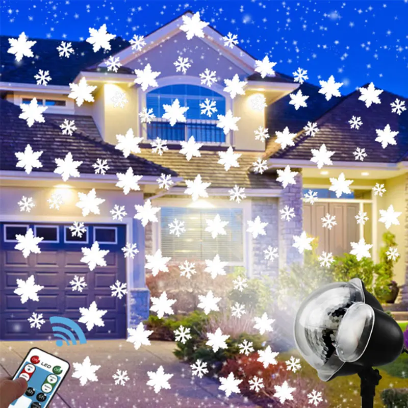 Снегоходный проектор светодиодный сценический свет Открытый водонепроницаемый светодиодный Газон лампа движущийся снег садовый лазерный проектор лампа для рождественской вечеринки