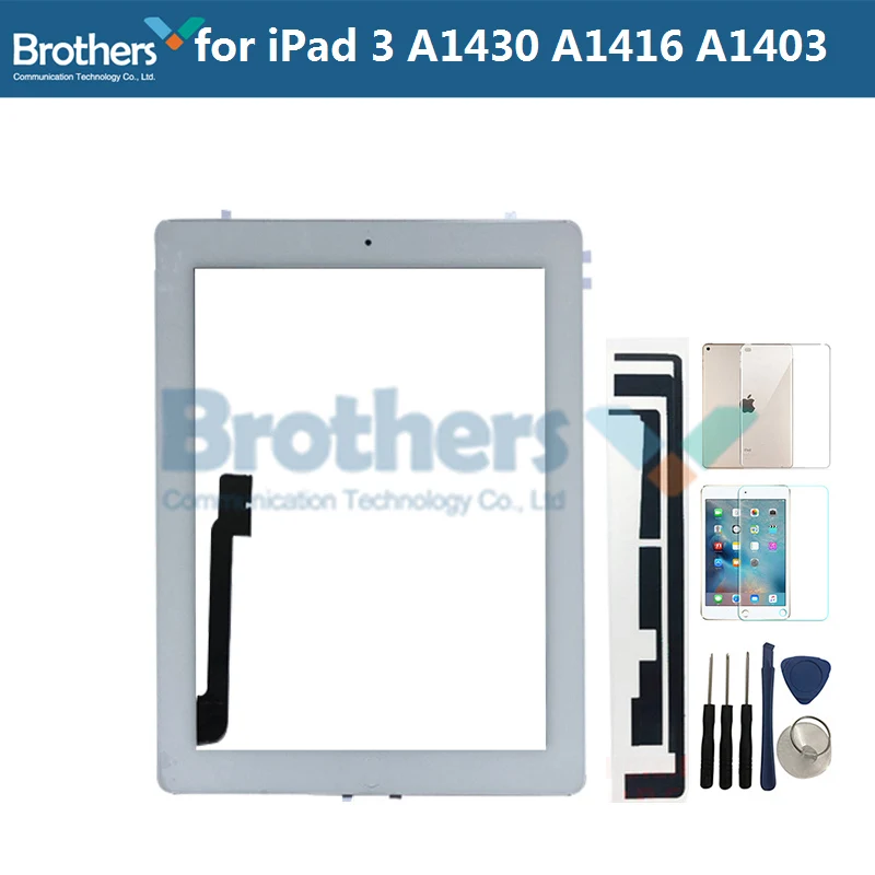 9,7 для iPad 3 A1416 A1430 A1403 сенсорный экран дигитайзер Сенсорная панель Замена планшета для iPad 3 экран с домашней кнопкой - Цвет: White Full Gift