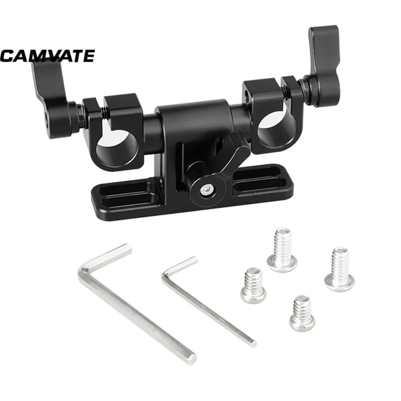 Furos de Rosca para Câmera Sistema de Apoio Braçadeira com 1 Camvate Padrão Giratória 15mm Dupla Haste - 4 Dslr Ombro Rig Novo 360 ° - Image 5