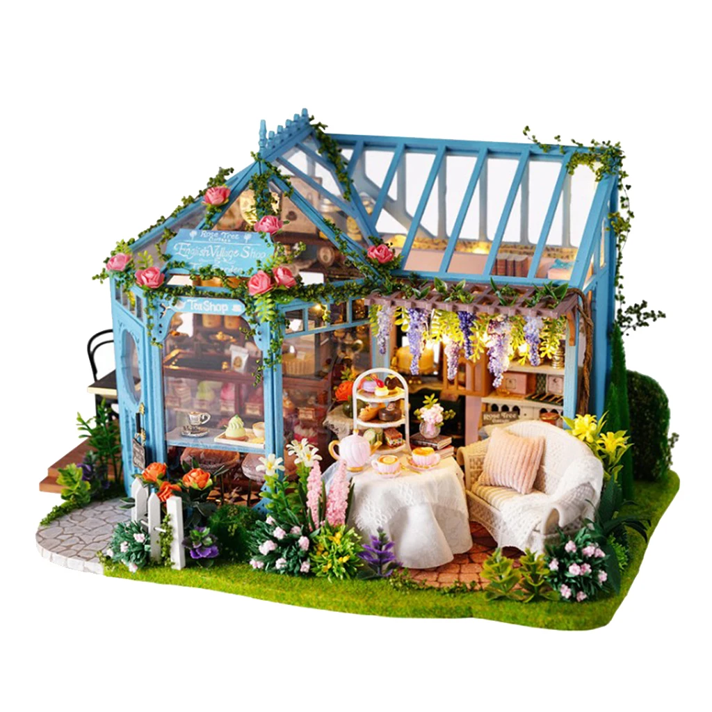 1:24 Scale DIY Dollhouse Wooden Miniature Patio Kit Mini Room Creative Gifts for Women and Girls