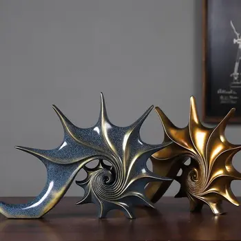

Shell Statues Plastic Resin Art Abstract Sculpture Ornaments Minimalist Design Room Home Decoration Accessories
