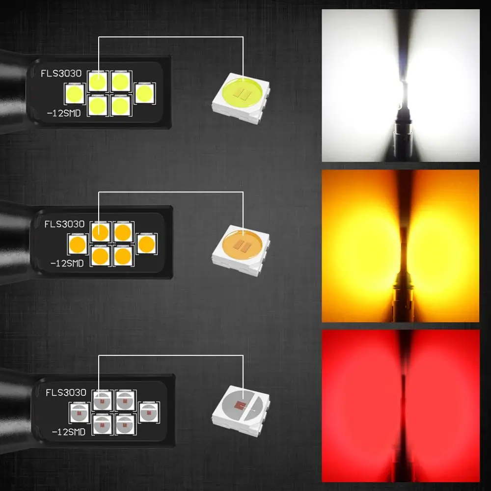 W21/5W 7443 SRCK LED T20 7440 W21W LED  WY21W ڵ 극ũ   Ʈ , 1200LM ڵ 12V