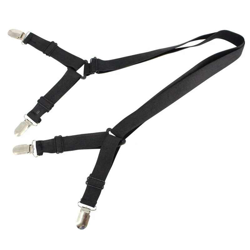 

Sheet Bed Suspenders Adjustable Crisscross Fitted Band Straps Grippers Corner Holder Elastic Fasteners Clips