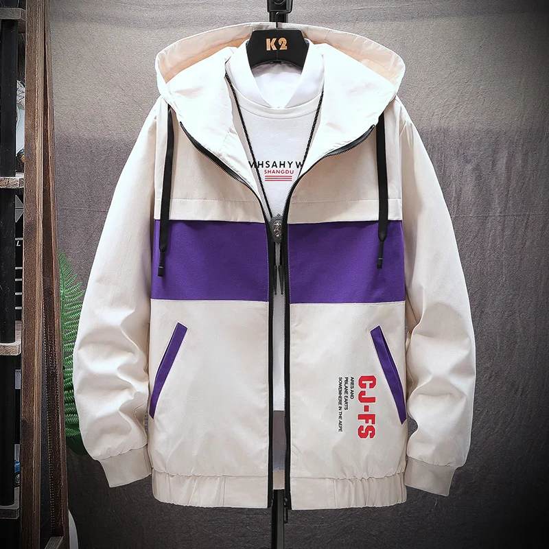 

2019 Autumn Hip Hop Jackets Men Windbreaker Patchwork Cargo Loose Casual Jacket Male Coats Zipper Tracksuit Streetwear