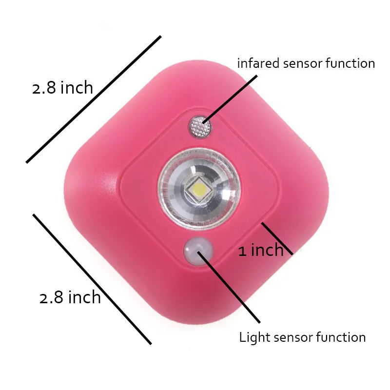 Мини беспроводной СВЕТОДИОДНЫЙ Светильник-ночник с датчиком движения, инфракрасный светильник с датчиком движения для настенного светильника, шкафа, лестницы, светильник
