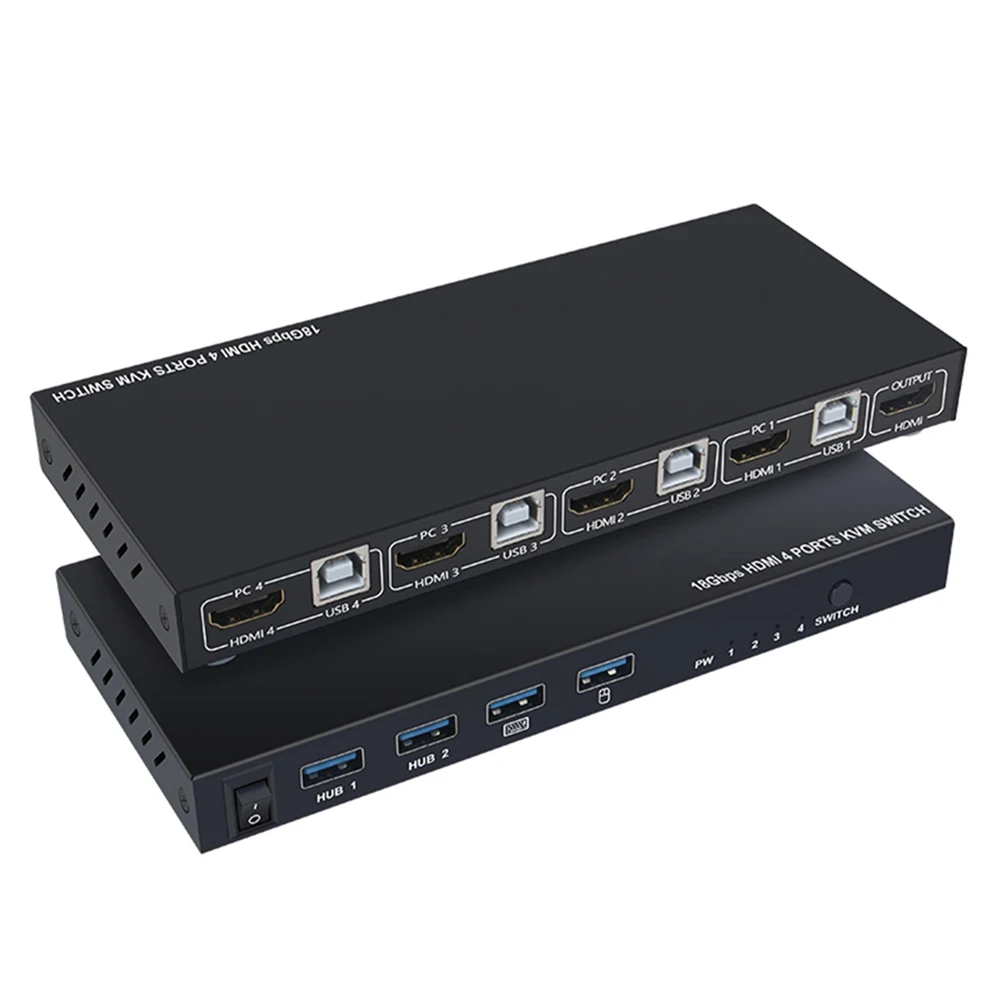 4 порта HDMI KVM переключатель конвертер компьютерная клавиатура мышь монитор USB Sharer