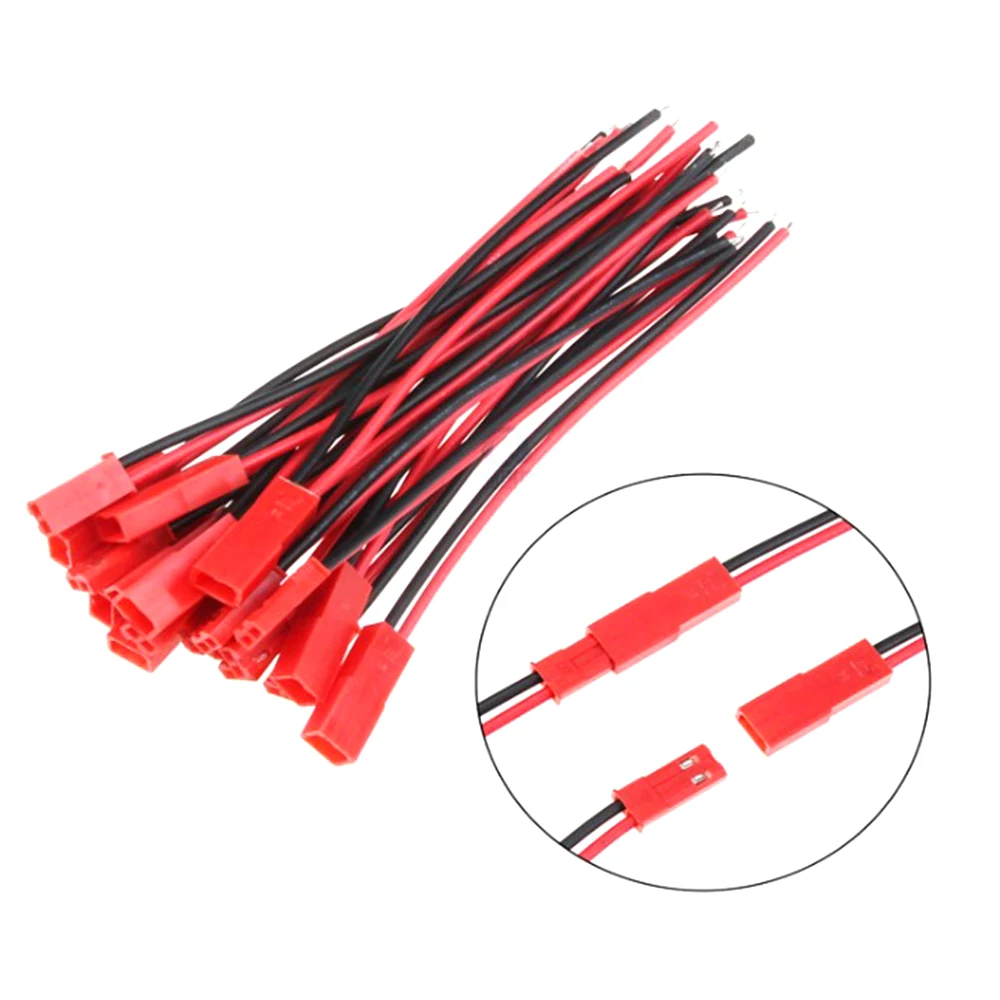 

10 Pairs 100mm 2 Pin JST Male Female Plug Cable 22 AWG Wire for RC Battery Helicopter DIY LED Lights Decoration