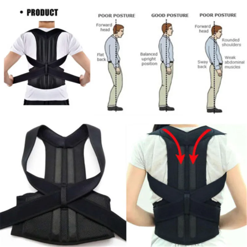 S-3XL Male Female Adjustable Magnetic Posture Corrector Corset Back Brace Belt Lumbar Support Straight Corrector Body Shapers