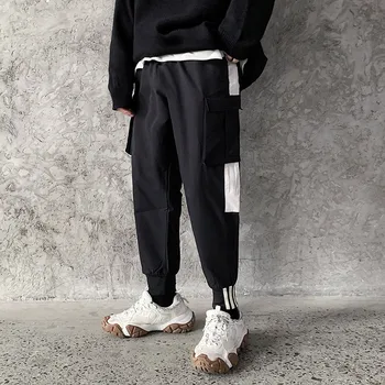 

2020 Men's Many Pocket Hip-hop Casual Pants Male New Trousers Active Elastic Hip Hop Joggers Sweatpants Big Size M-5XL