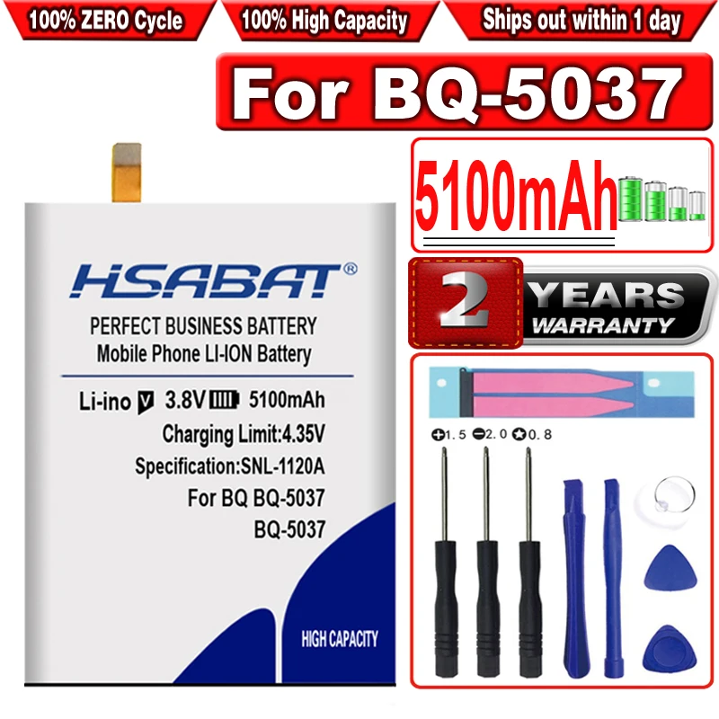 HSABAT 5100 мА/ч BQ-5037 Батарея для BQ Strike Мощность 4G/BQ-5037 | Мобильные телефоны и аксессуары