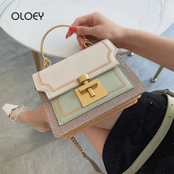 

Fashion chain small square bag Women's Designer Handbags High quality Crossbody Bags PU Leather Mobile Phone Shoulder bags Bolso