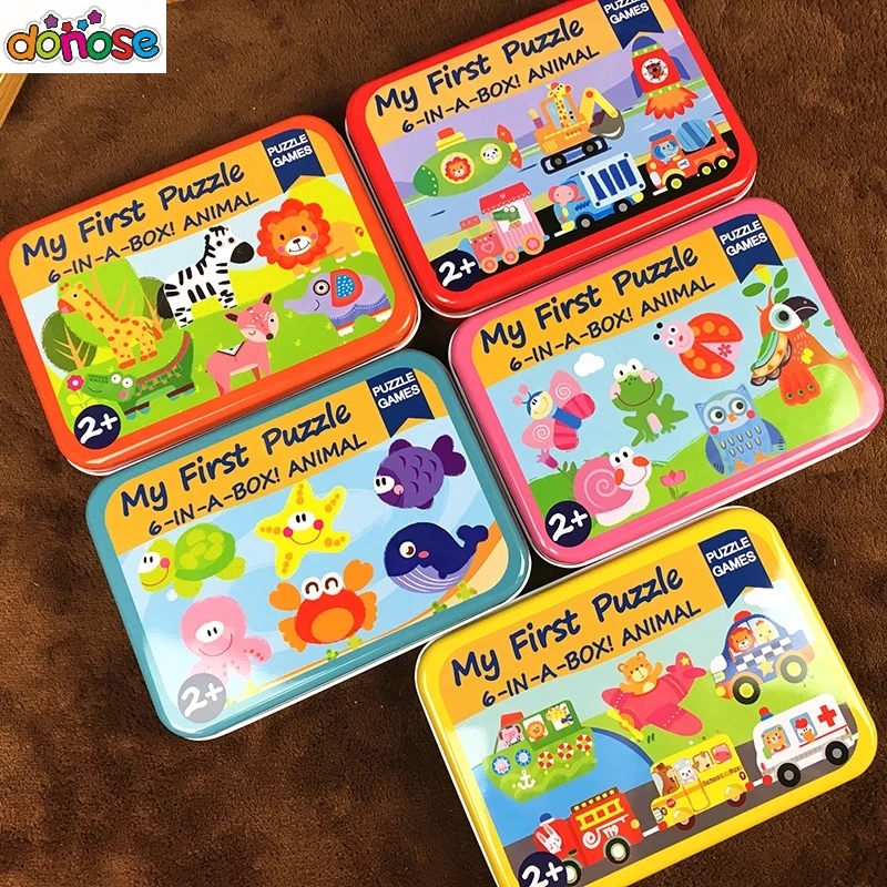 Kids first puzzle Wooden Puzzle Toy Cartoon Animal Baby Wood Puzzles Jigsaw Educational Learning Toys for infant