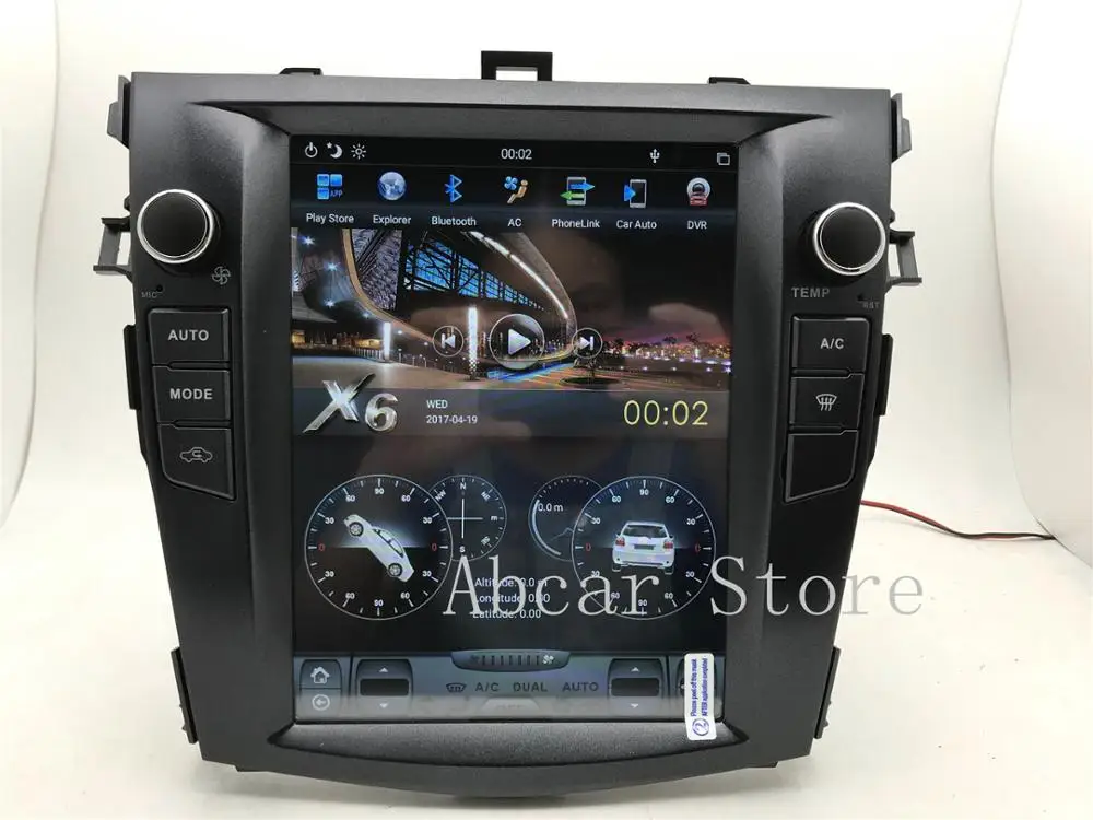 10,4 ''Tesla стиль Android 8,1 автомобильный dvd-плеер gps навигация для Toyota Corolla 2006-2013 головное устройство стерео px6 carplay радио ips