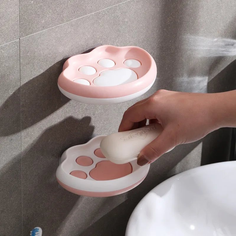 Soap Plate Box Drain Shelf Case Wall Adhesive Plastic Dish Minimalist Storage Holder Rack Bathroom Organizer Decor | Дом и сад