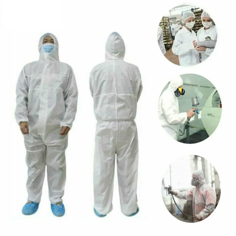 Белый защитный костюм унисекс одноразовые моющиеся Hazmat анти Слюна Защита Одежда