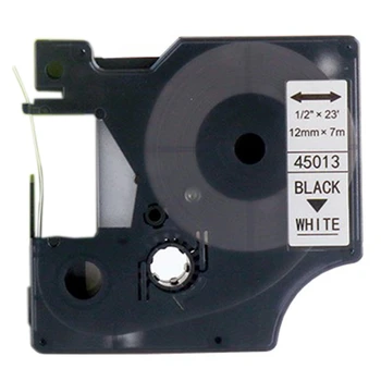 

10Pcs Compatible for Dymo D1 Label Maker/Tape 45013 Black on White Label Ribbons Compatible for Dymo Label Manager 160 210 450 2