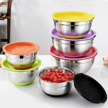 

1PC Stainless Steel Mixing Bowls Non Slip Nesting Whisking Bowls Se Salad Cooking t Mixing Bowls Baking Cake Bowl