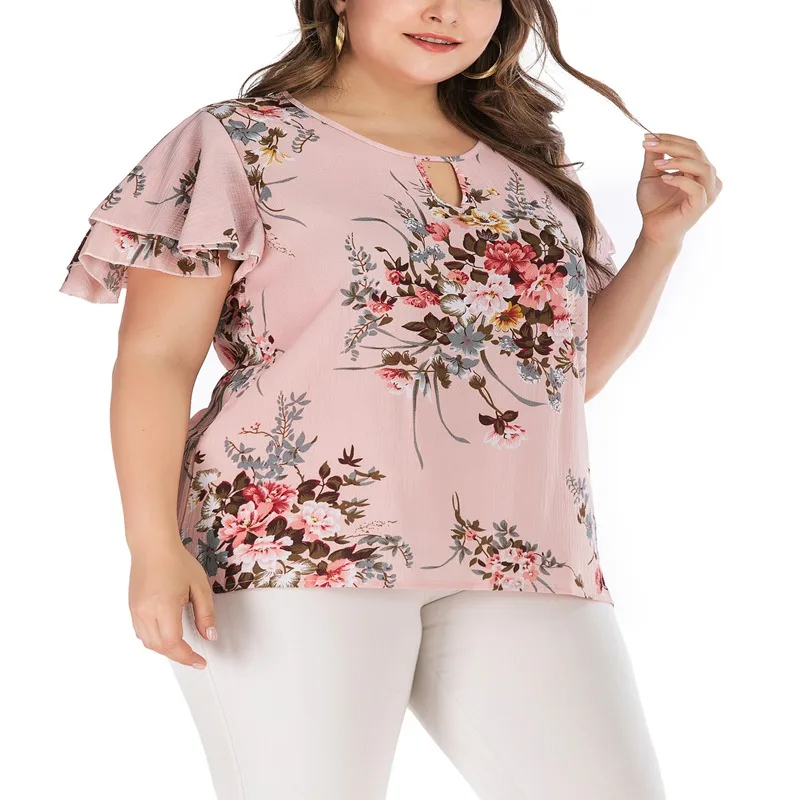 Летние Новые Большие размеры 5XL 6XL 7XL 8XL 9XL Топ Бюст 142 см рукав с принтом круглый вырез прямая модная женская футболка