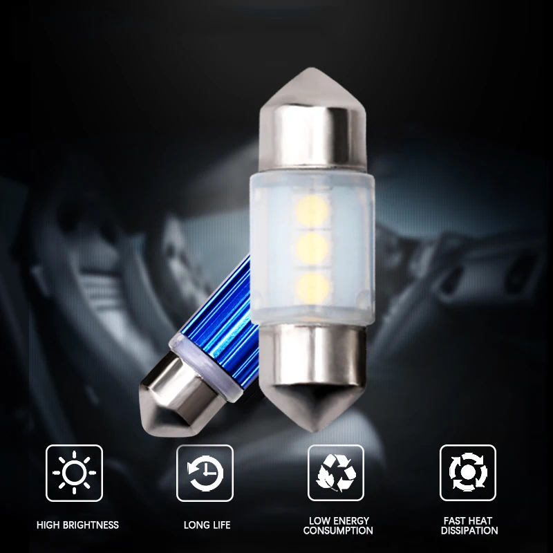 Canbus гирлянда 31-36-39-41mm интерьера автомобиля светильник потолочный Doom Потолочные плафоны 12V C5W маленький шарик авто автомобиль Диодная лампочка лицензии лампа