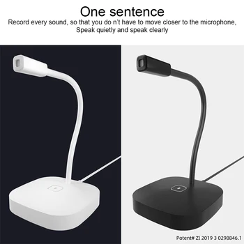 

With Mute Button USB Desktop Microphone 360 Gooseneck Condenser Noise Reduction Plug And Play Metal Recording LED Indicator