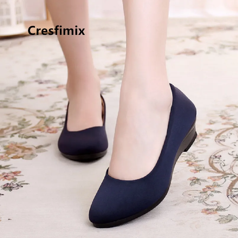 

Cresfimix Women Cute Light Weight Blue Slip on Shoes Lady Casual High Quality Ballet Dance Shoes Retro Anti Skid Shoes B5496