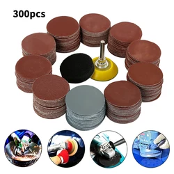 Disques de ponçage à grains 300/180/240/600/800, ensemble de 1000/2000 pièces, 2 pouces 50mm + boucle avec tige de 3mm pour outils de nettoyage et de polissage 