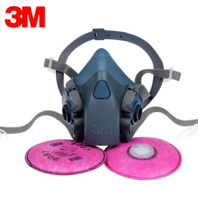 3M 7502+2097 Half Facepiece Mask Reusable Respirator P100 Respiratory Protection Nuisance Level Organic Vapor - Цвет: 7502 3in1