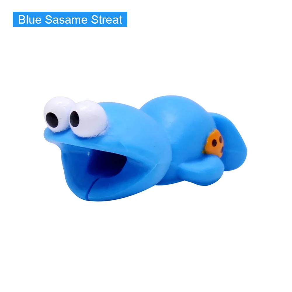 Blue Sasame Streat CHIPAL животных кабель протектор провода намотки органайзер для usb-кабель для iphone мультфильм супергерой Русалка укуса чомперы держатель телефона - Цвет: Blue Sasame Streat