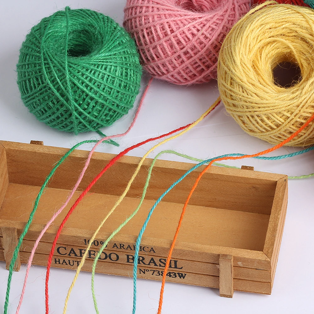 50m 2mm Twisted Natural Twine Burlap Hemp Rope Christmas DIY Supplies Decor