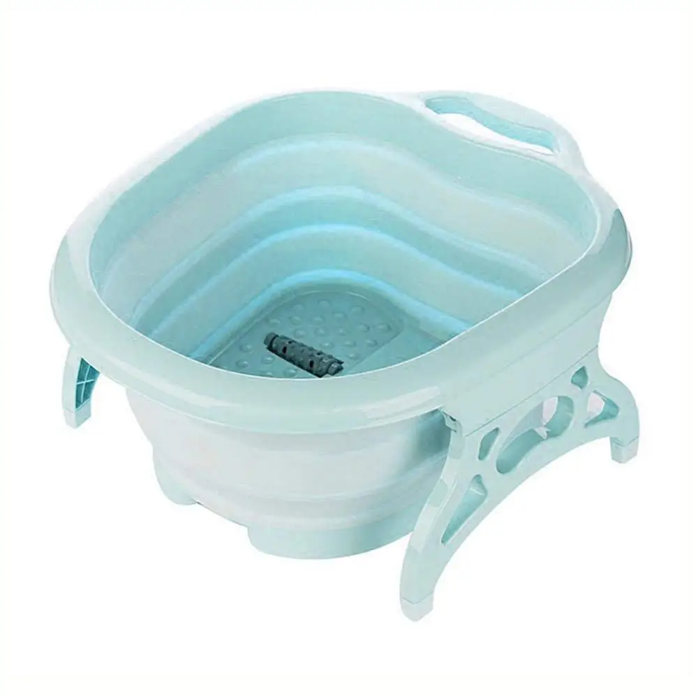 light blue Ведро для замачивания ног водонепроницаемый складной бассейн пластиковый Пенящийся массажное ведро Бытовая Сауна Ванна педикюр ванна Складная Ванна - Цвет: light blue