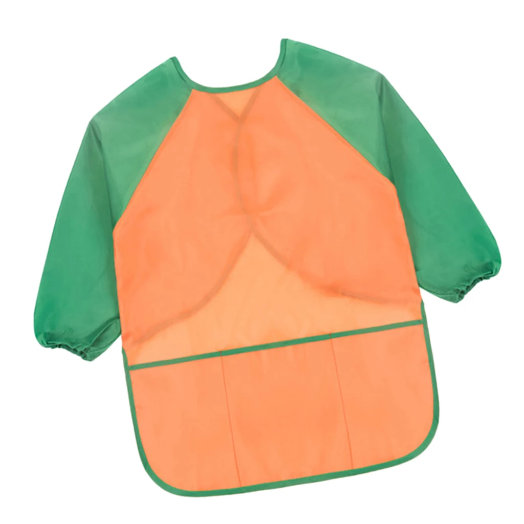 Green Sleeve M Детский фартук с длинным рукавом для рисования водонепроницаемый халат - Цвет: Green Sleeve M