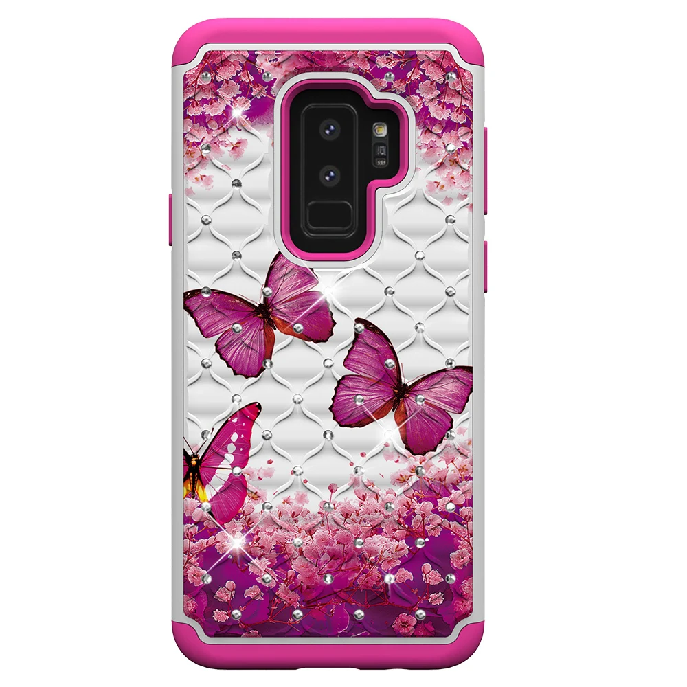 Роскошный окрашенный чехол из ТПУ и твердого пластика 2 в 1 для samsung S8plus S9 S9plus S10