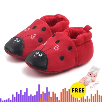 

UainCube Buy One Get Two Baby Shoes Soft Genuine Cotton Fabric Baby Boys Girls Infant Shoes Slippers 0-24 Months First Walkers