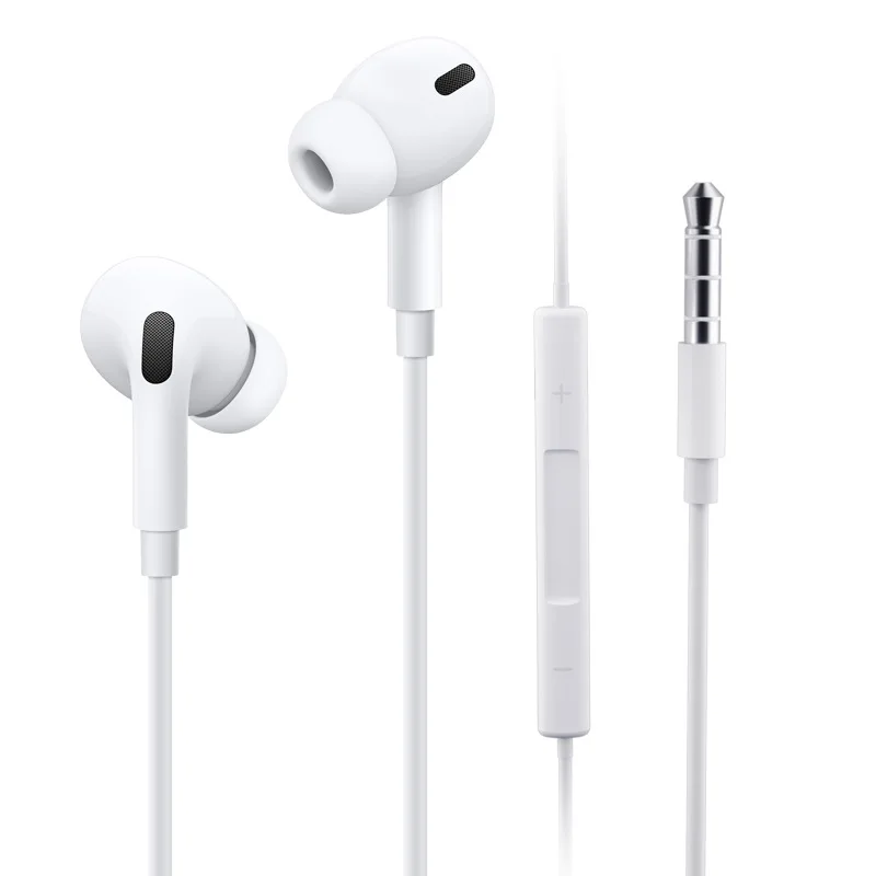 

3.5mm Wired Earphones Music Waterproof sports earphone with mic Volume Control In-Ear HIFI Headsets for Xiaomi off white Earbuds