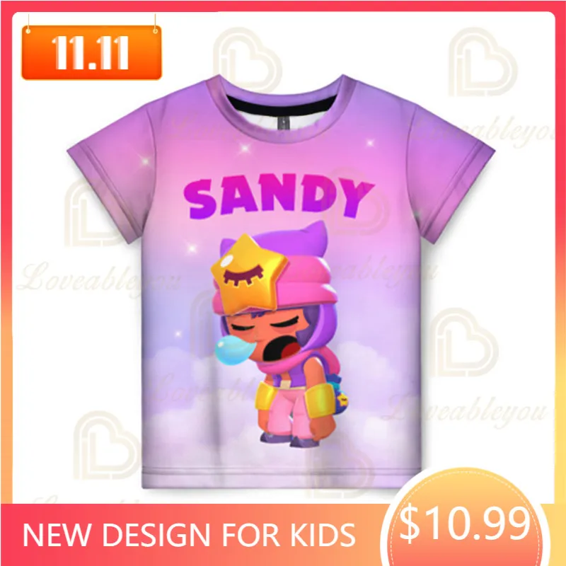 

Crow Shooter Kids T-shirt Leon Shooting Game Spike 3D Print Shirts Tops Boys Girls Brawlings Cartoon Star Tops Teen Clothes